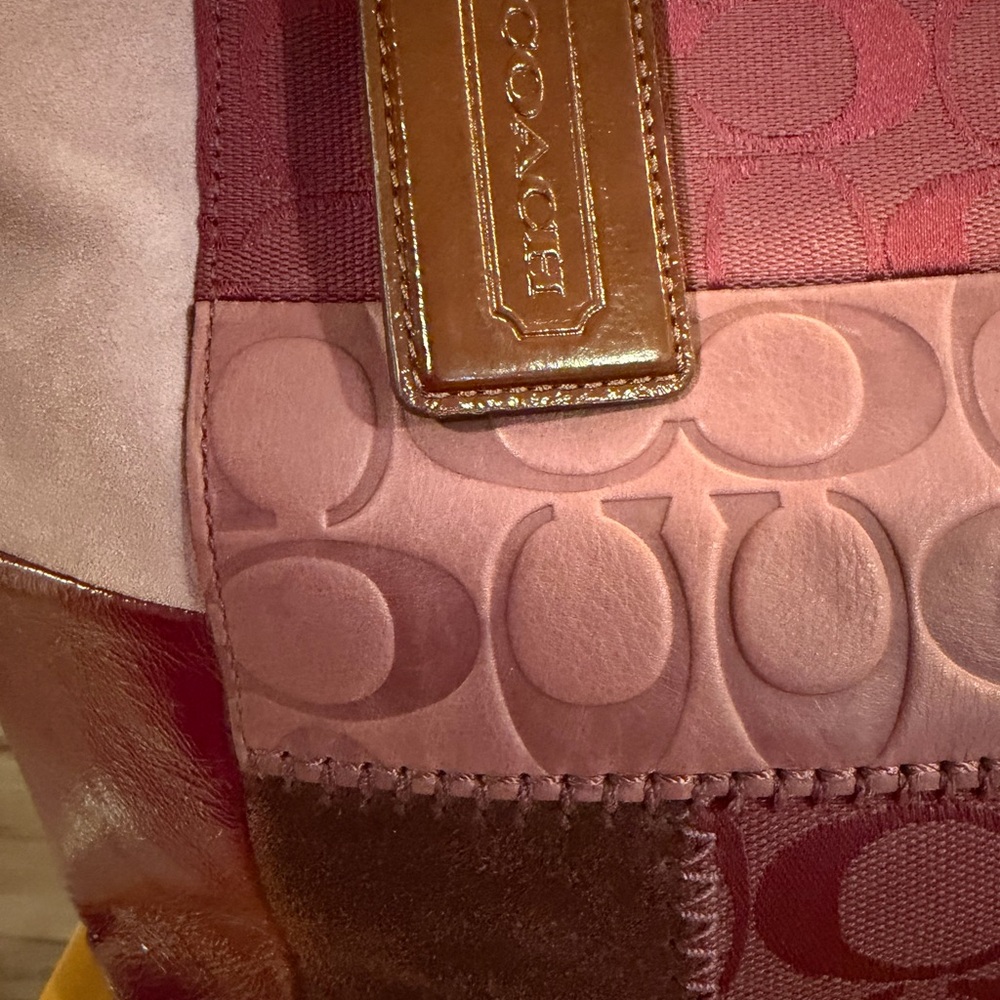 Coach Bleecker Patchwork Pink Leather Tote - Picture 6 of 7